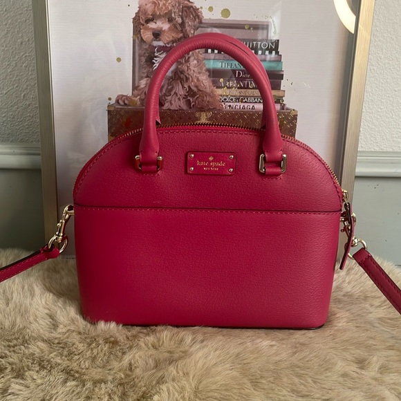 Pink Kate Spade Mini Carli Grove Street Leather crossbody bag - Picture 3 of 12